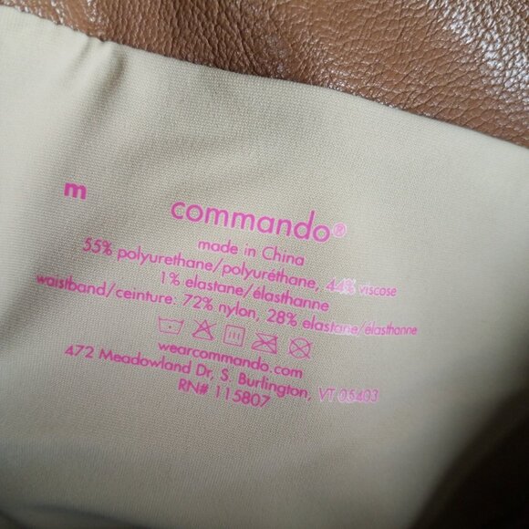 Commando Split Front Pants Women's Medium Faux Leather Bootcut Pull On Stretch - Picture 12 of 13